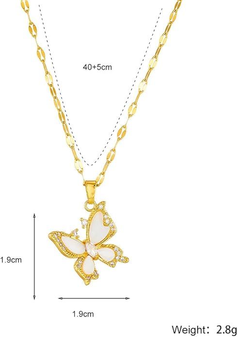 Elegant Gold Butterfly Pendant Necklace