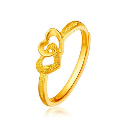 Gold plated Retro Heart Ring (Adjustable Size)